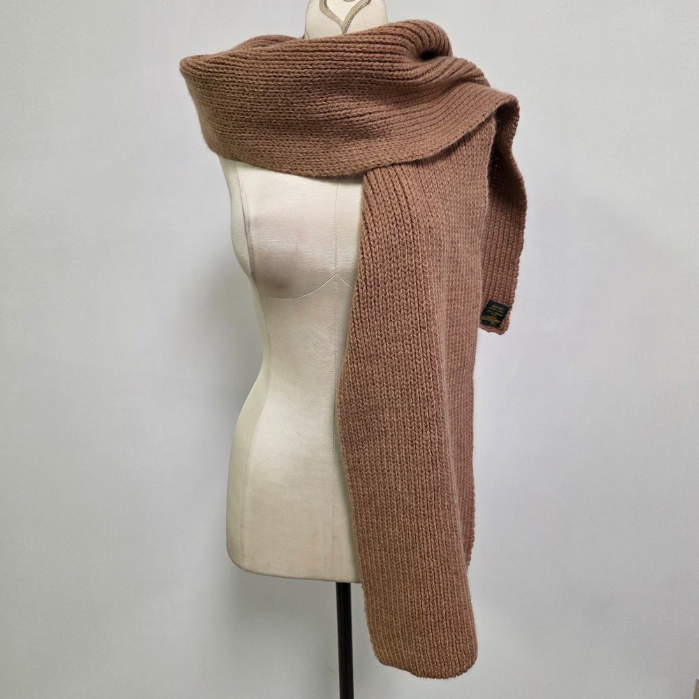 Doogan Donegal Irish Merino Wool Scarf One Size Unisex Thick Chunky Brown Wrap